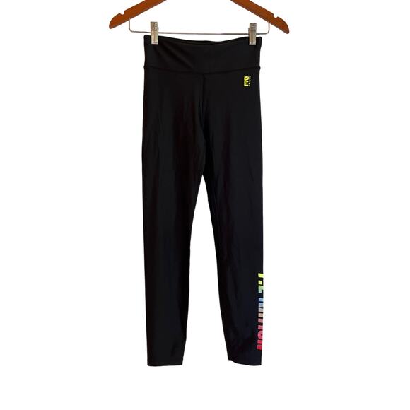 P.E Nation Emerging Legging Size S Black Multicolor Logo 7/8 Length Compression - Picture 1 of 9